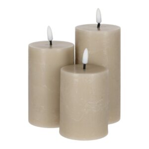 LED Stompkaarsen Steengrijs - 3